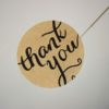10 Autocollants rond brun 'Thank You'